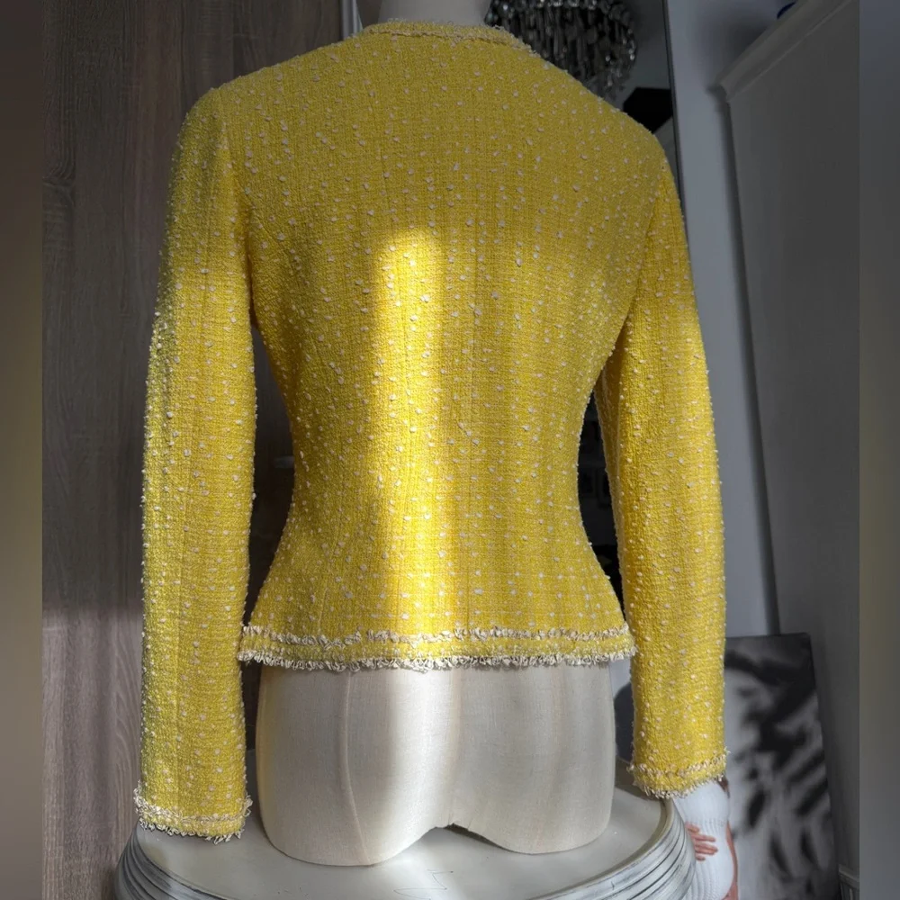 CHANEL 97P Yellow Bouclé Skirt Suit - Same Collection Worn by Princess Dian